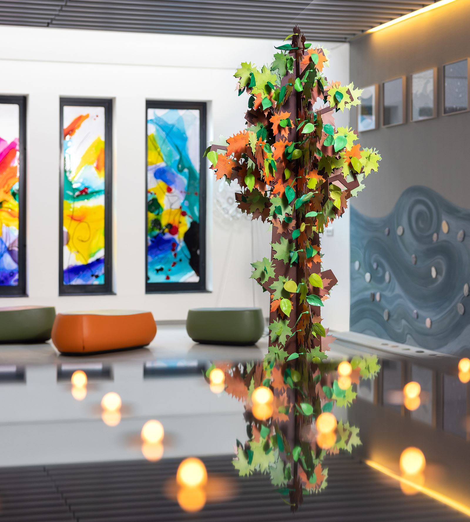 De gedenkboom staat in het Stiltecentrum van het Martini Ziekenhuis De gedenkboom staat in het Stiltecentrum van het Martini Ziekenhuis